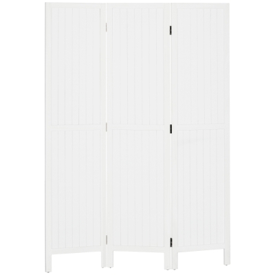 HOMCOM Paravent Bois Pliable 3 Panneaux 120x170cm Blanc