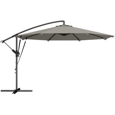 Outsunny Cantilever Parasol with Cover Light Grey 3m