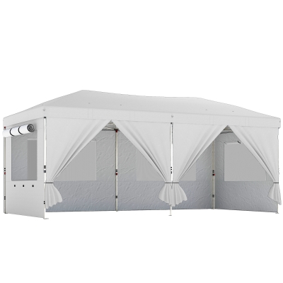 Outsunny Pop Up Garden Gazebo UV50+ 3x6m White