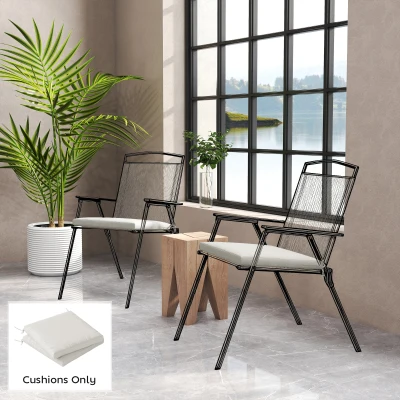 Outsunny Waterproof Seat Cushions Set of 2 Cream White