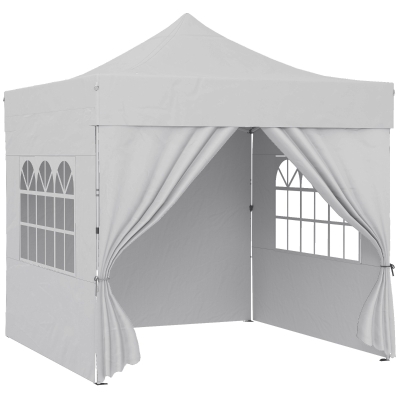 Outsunny Pop Up Gazebo Heavy-Duty 3x3m Silver Grey