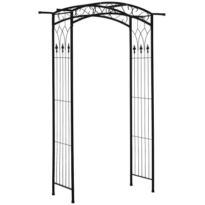 Outsunny Metal Garden Arch Arbor 211cm Outdoor Black
