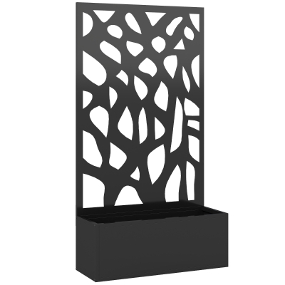 Outsunny Metal Raised Garden Bed with Trellis, Outdoor Planter