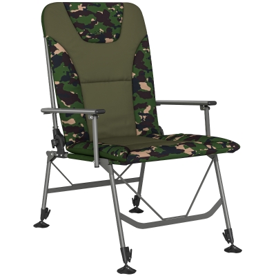 Outsunny Reclining Camping Chair Folding Padded Camouflage