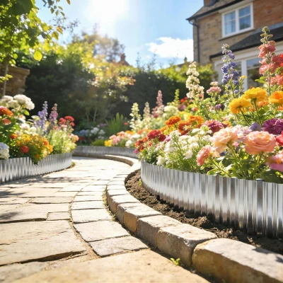 Outsunny Metal Lawn Edging Galvanised Steel Silver 21.3ft