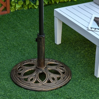 Outsunny Cast Metal Umbrella Base Stand Bronze Tone