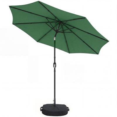 Outsunny Garden Parasol Umbrella Retractable Green 2.7m