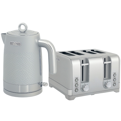 HOMCOM Waterkoker- en broodrooster-set, 1,7L 2200W snelle waterkoker met thermostaat