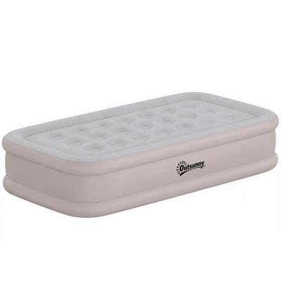 Outsunny Matelas Gonflable 190x97x39cm Pompe Intégrée Kaki