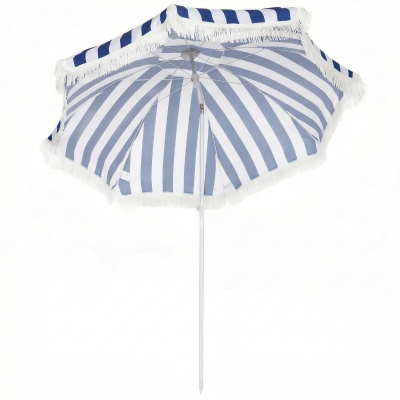 Outsunny Ombrellone da Spiaggia 180x180x200 cm blu e bianco