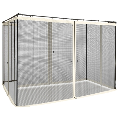 Outsunny Replacement Mesh Sidewall Netting Beige 302x207cm