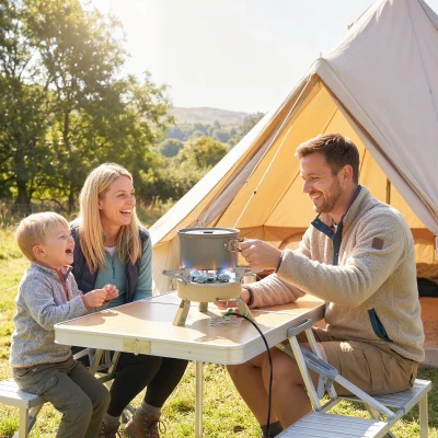 Outsunny Camping Gas Stove 7000W 50kg Portable with Bag Khaki