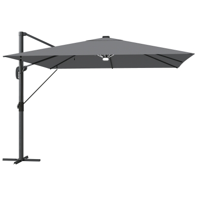 Outsunny Cantilever Parasol 360° Rotation Light Grey 3x3m