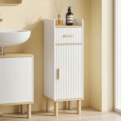 Mobile da Bagno Autoportante con Cassetto, Bianco