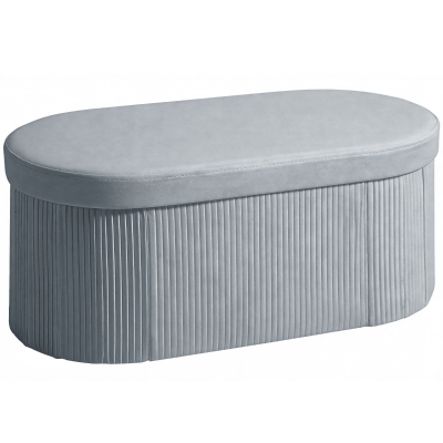 HOMCOM Puff Almacenaje Banco Almacenaje Plegable 72 L 76x38x35 cm Tapizado en Terciopelo Baúl de Almacenamiento Gris Oscuro