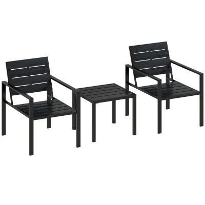 Outsunny 3-Piece Bistro Set Metal Frame Outdoor Furniture
