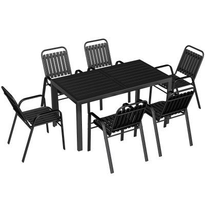 Outsunny 7-Piece Outdoor Dining Set Metal Table & Chairs