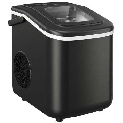 HOMCOM Countertop Ice Maker Machine 9 Cubes in 7 Mins Portable Ice Machine Ice Scoop and Basket 2 Sizes Black