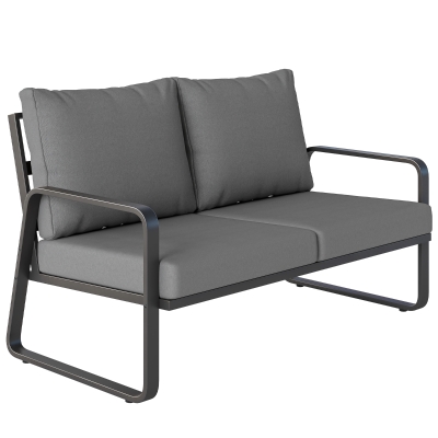 Outsunny Canapé de jardin 121 x 69 x 69 cm Grigio chiaro