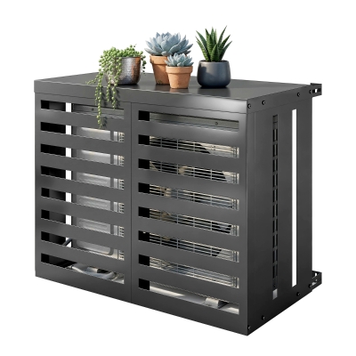 Outsunny Cache Climatiseur Acier 100x50x80cm Gris Foncé