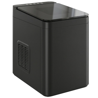 HOMCOM Countertop Ice Maker Machine Self-Cleaning Compact Ice Machine with Ice Scoop and Basket Black