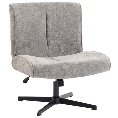 HOMCOM Butaca de acento giratoria, sillón lounge tapizado en terciopelo con ajuste de altura para salón, oficina, gris