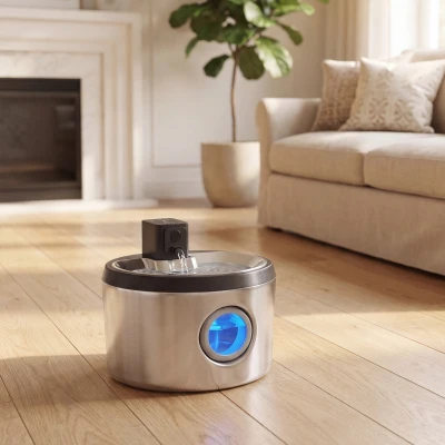 PawHut Stainless Steel Cat Water Fountain 4L Cordless Silver