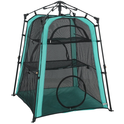 PawHut 3-Tier Portable Cat Tent Mesh Indoor Outdoor