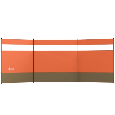 Outsunny Camping Windbreaker Steel Poles 440x140cm Orange