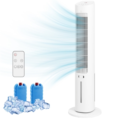 HOMCOM Refroidisseur Colonne 3-en-1 Ventilateur 3 Vitesses Blanc