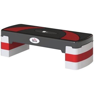 Aosom Stepper Fitness Hauteur Réglable Noir Gris 80x31x20 cm