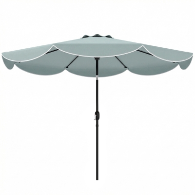 Outsunny Parasol Rond Inclinable 3 Positions Ø265cm Bleu Extérieur