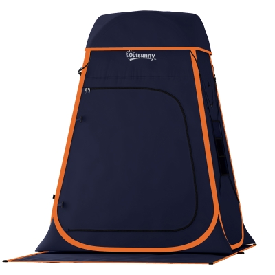 Outsunny Tente Douche Portable Camping Pliable 152x152x200cm Bleu