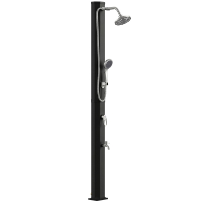 Outsunny Doccia Solare con Due Soffioni, Nero