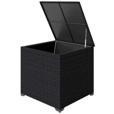 Outsunny Coffre Rangement Résine Tressée 253L Extérieur Noir