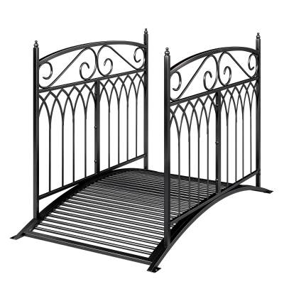 Outsunny Pont de Jardin Métal Baroque 91cm Noir 100kg