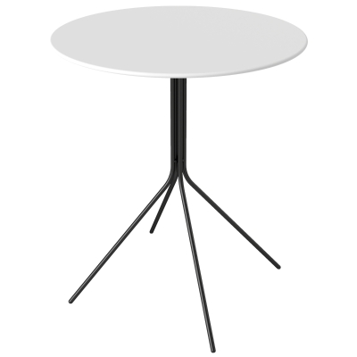 Outsunny Round Garden Table Ø 60 cm, Steel Frame Patio Table for Indoor & Outdoor, Dark Gray