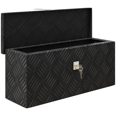 HOMCOM Storage Box - Aluminum Toolbox -  alu. key lock - dim. 50L x 15.5l x 20.5H cm