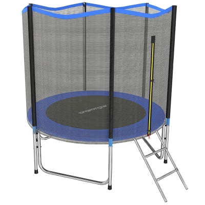 SPORTNOW Trampoline 244cm avec Filet Sécurité et Échelle