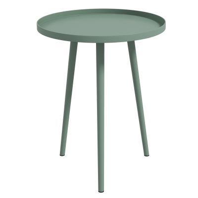 Outsunny Round garden coffee table, outdoor side table with rounded edge in steel, dim. Ø40 x 50H cm green