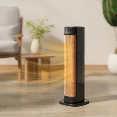 HOMCOM 2000W Ceramic Electric Heater with Timer - Black