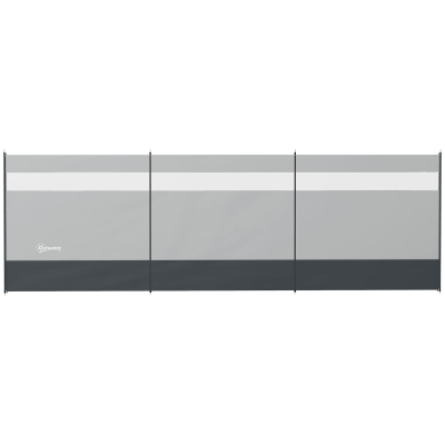 Outsunny Paravent Camping Portable 440x140cm Acier Gris Clair