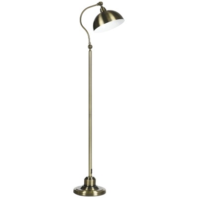 HOMCOM Lampa podłogowa w designie vintage, regulowany kąt, efekt mosiądzu, 42 cm x 25,5 cm x 152 cm, Brązowy