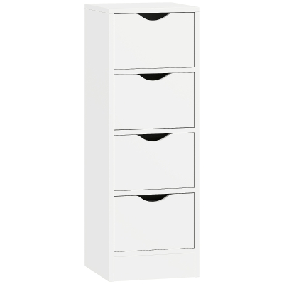 HOMCOM 4-Drawer Freestanding Bathroom Cabinet White