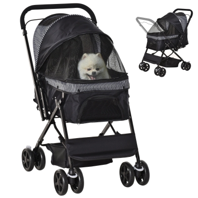 PawHut Poussette Chien 4 Roues Pliable Panier Réglable