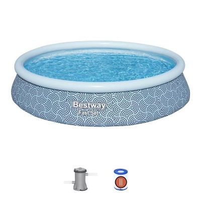 Kit piscine gonflable BESTWAY - Fast Set - 396 x 84 cm - Ronde (Filtre a cartouche, 1 cartouche)