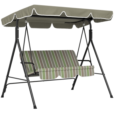Outsunny 3-Seater Swing Chair with Canopy Green