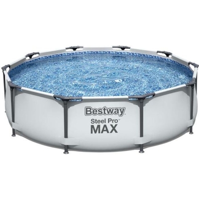Kit Piscine hors sol tubulaire BESTWAY Steel Pro Max™ - 305 x 76 cm - Ronde (Livrée avec un patch de réparation)