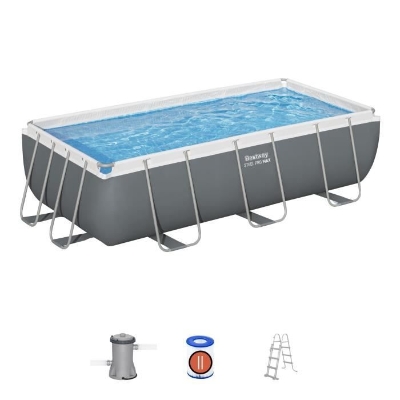 Kit Piscine hors sol tubulaire BESTWAY - Steel Pro Max™ - 404 x 201 x 100 cm - Rectangulaire (Filtre a cartouche, échelle)