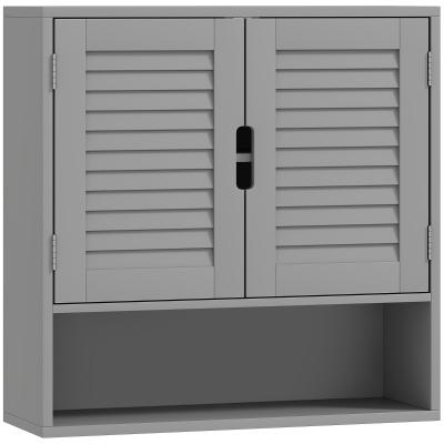 HOMCOM Wall-Mounted Bathroom Cabinet Grey 60x20x60cm